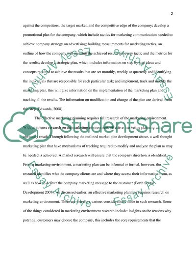 Effective Marketing Planning