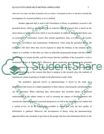 Prominent Aspects of Approaches to Qualitative Research