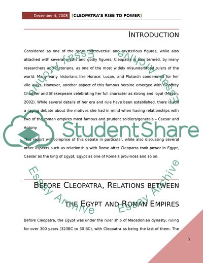 Cleopatras Rise to Power