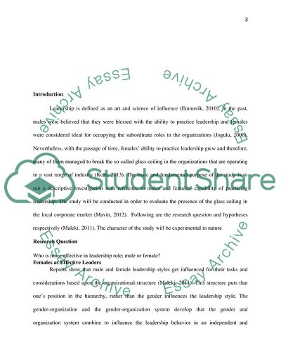 Who is Effective Leader: Male or Female