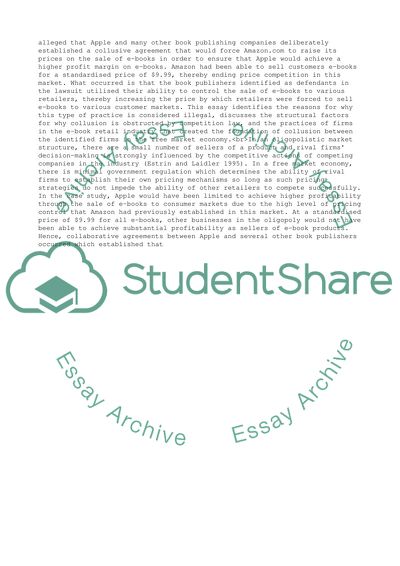 Market Structure, Conduct and Performance - Violations of Antitrust Laws