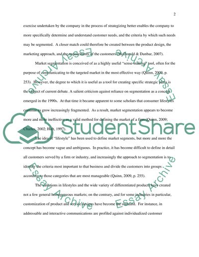 Market Segmentation Processes