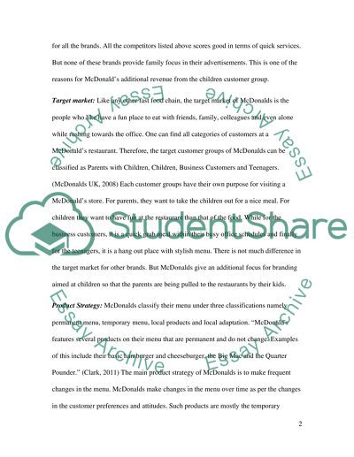 The Marketing Mix: Product and Branding Strategies for McDonalds Company