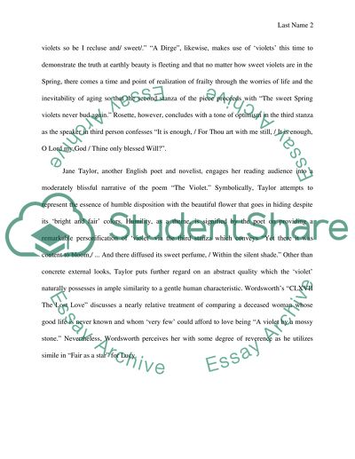 The Violet Poem - Victorian Poetry