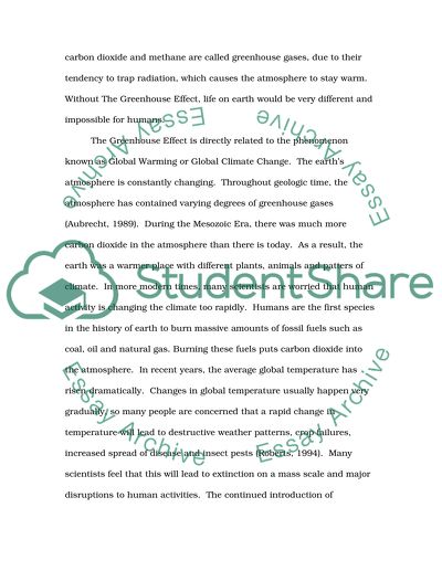Greenhouse Effect and Global Warming