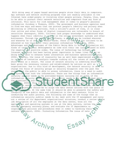 Technologies and Citizens Privacy