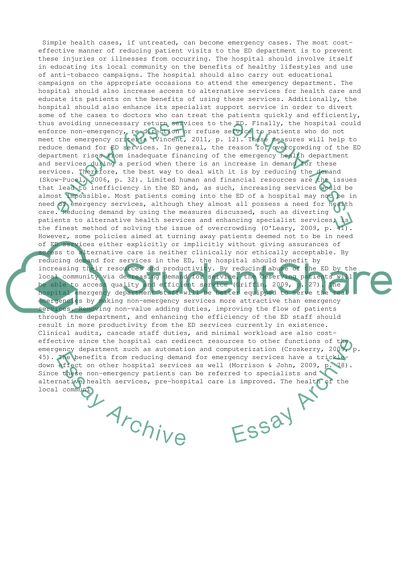 Implement education campaign to increase awareness of patients attending emergency