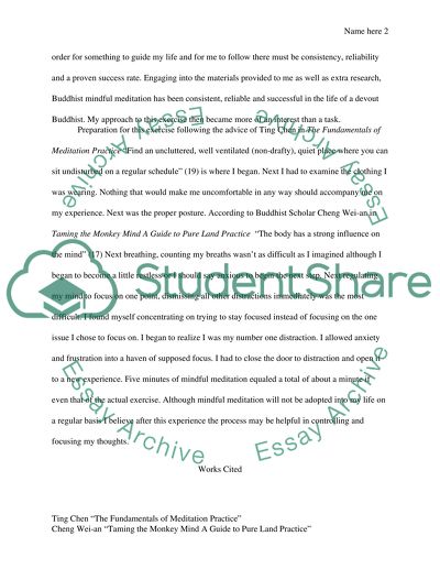 My Experience of Buddhist Mindful Meditation