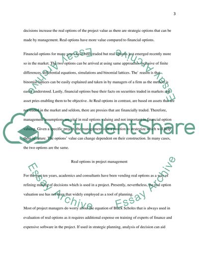 Behavioural Finance and Real Option