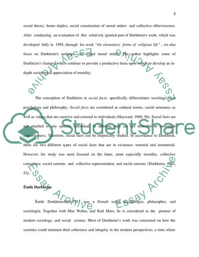 Morality as a Key Concern for Durkheim and Its Feature