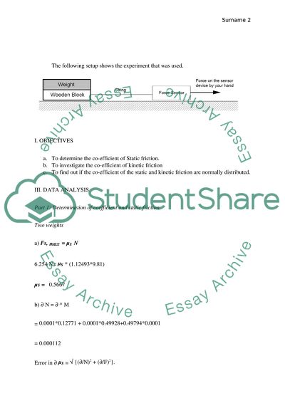 Determination of Coefficient and Static Friction