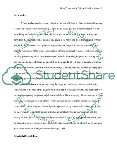 Drug Treatment in Criminal Justice System