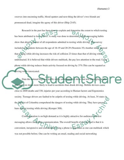 Reasons to Stop Texting while Driving