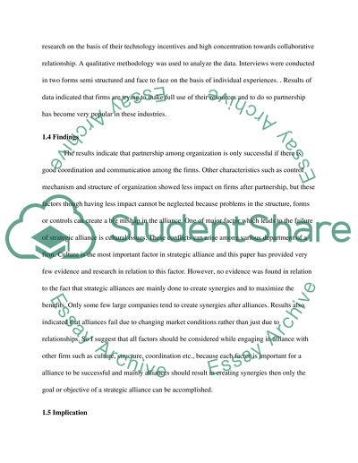 Alliances as Strategic Tools