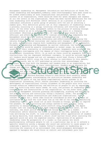 Differences between Leadership and Management