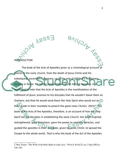 Holy Spirit in the Books of Acts