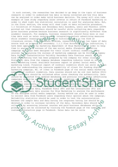 Sales Revenue in Return of Facebook Marketing