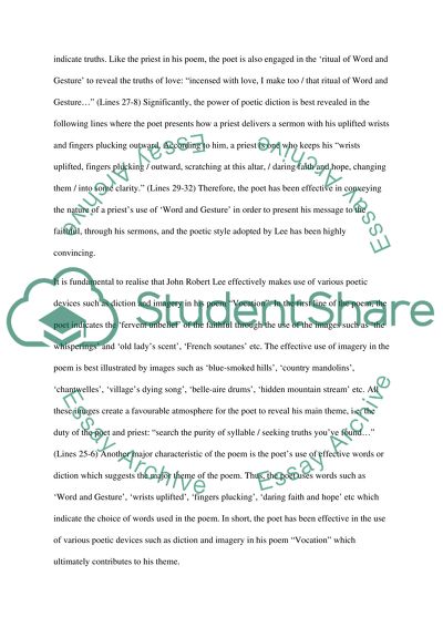 Vocation by John Robert Lee