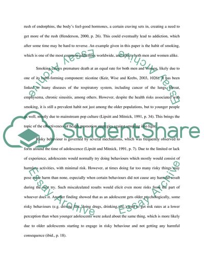 Smoking as an Example of Health Promotion Strategy