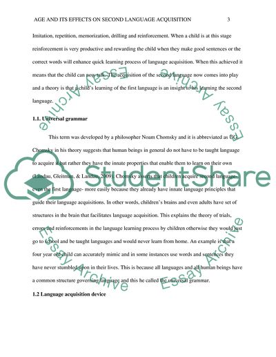Age and Its Effects on Second Language Acquisition