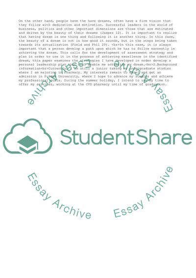 Personal Leadership Development Plan