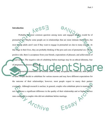 The Effects of Cohabitating Before Marriage