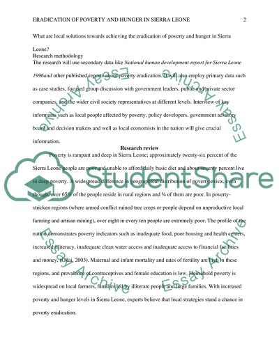 Eradication of Poverty and Hunger in Sierra Leone