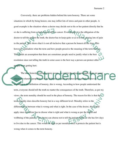 How People Commonly Understand the Word Honesty