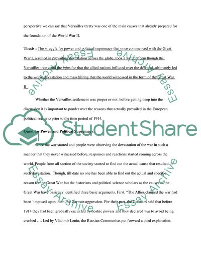 Was the Versailles Settlement Just