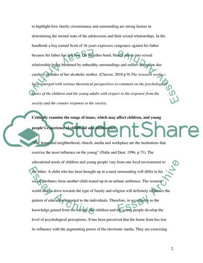 Social and Theoretical Perspectives of Children and Young People