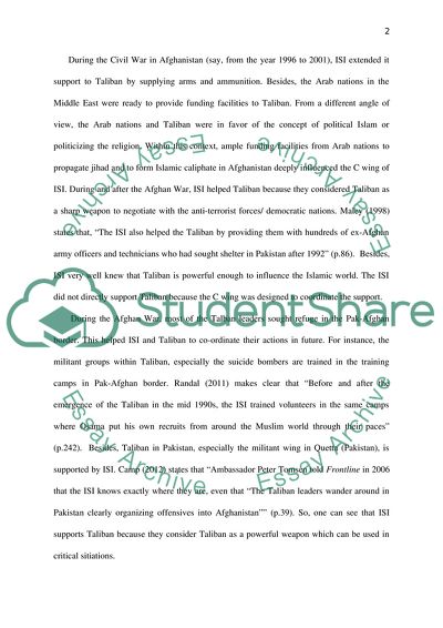 Pakistan ISI and the Taliban