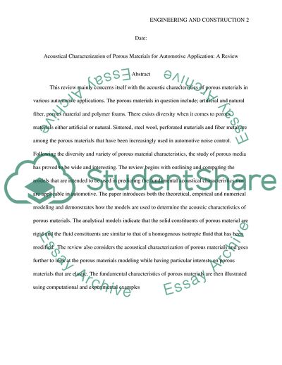 Acoustical Characterization of Porous Materials for Automotive Application