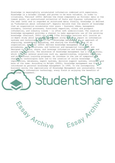 Impact of Knowledge Management on Amazons Use of Information Systems to Improve Their Efficiency