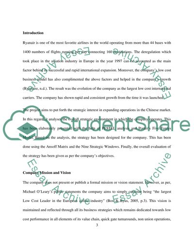 RyanAir Strategic Management