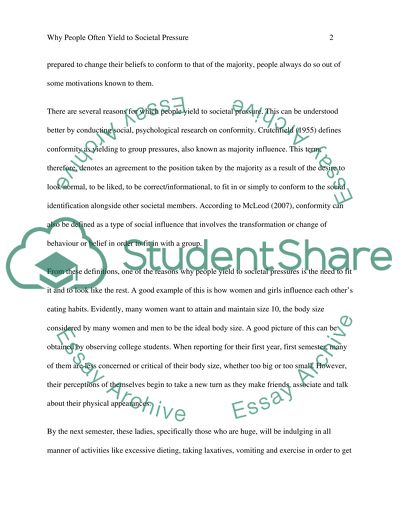 Proposal Essay Sample Why People Often Yield To Societal Pressure Reference To Social Psychological Research On Conformity Thesis Examples For Argumentative Essays also Examples Of A Thesis Statement For A Narrative Essay Why People Often Yield To Societal Pressure Reference To Social Essay Essays Topics For High School Students