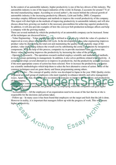 Methods of Improving Productivity