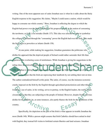 Mocking Effects in A Modest Proposal