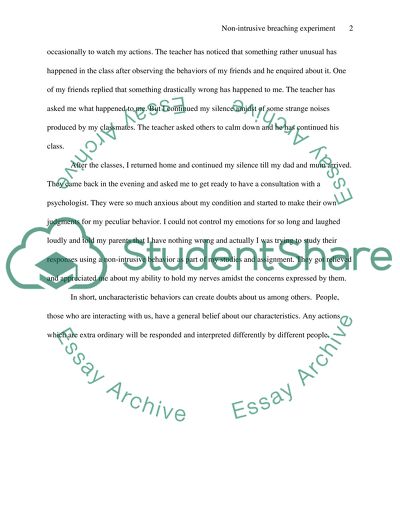 Non-Intrusive Breaching Experiment