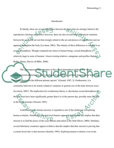 Sexual Dimorphism in Human Evolution: A Paleontological Challenge