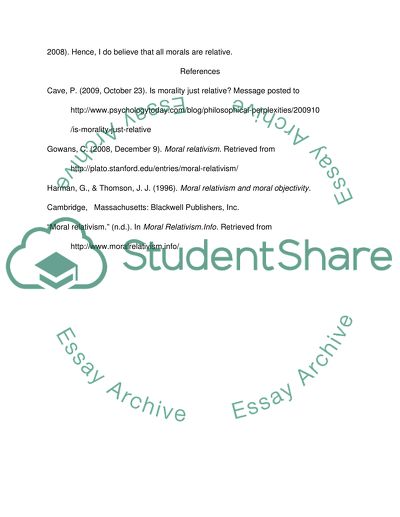 write an essay on moral relativism