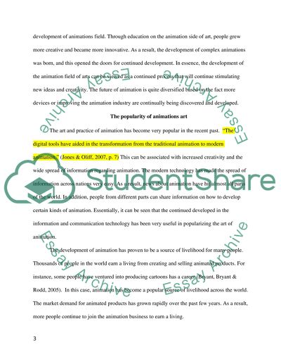 Animation in the Modern World of Arts