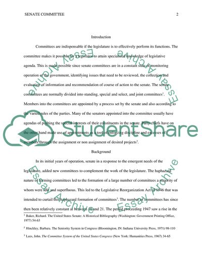 Guidelines and Rules of the Senate Committee