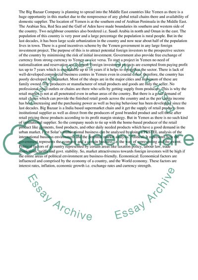 Multinational Business of Big Bazaar, First Solar, and Tata Motors