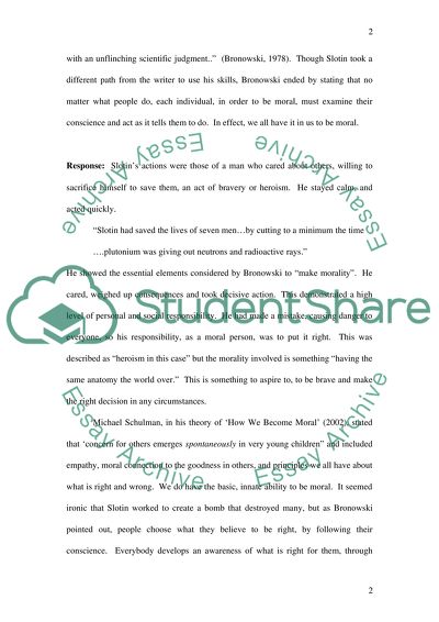 A Moral for an Age of Plenty by Jacob Bronowski