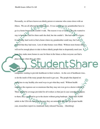 Reflective Diary on Health-Issues