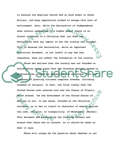 The United States as a Christian Nation