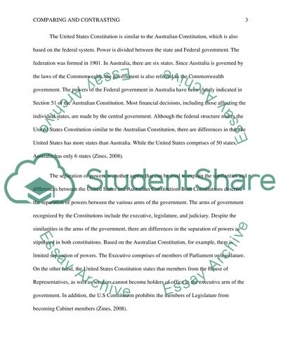 The Aspect of Both the United States and Australian Constitution