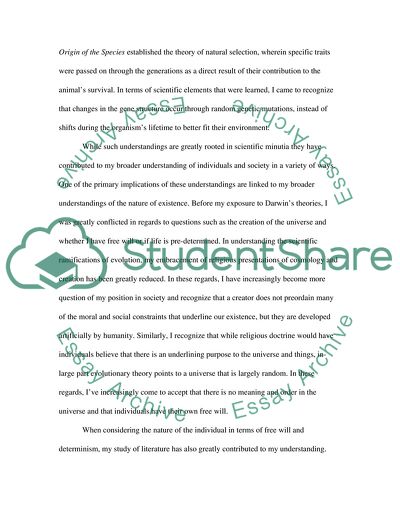 How Learning of Literature and Science Contributed to Understanding of Individuals and Societies