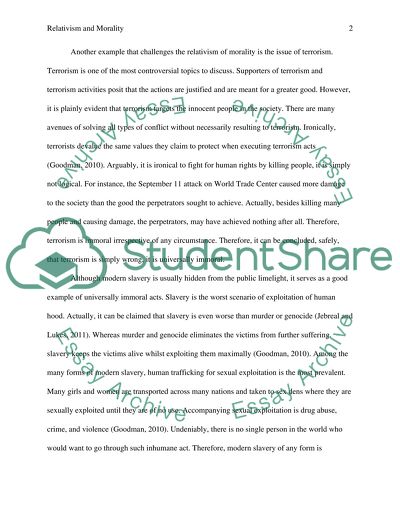 Relativism and Morality