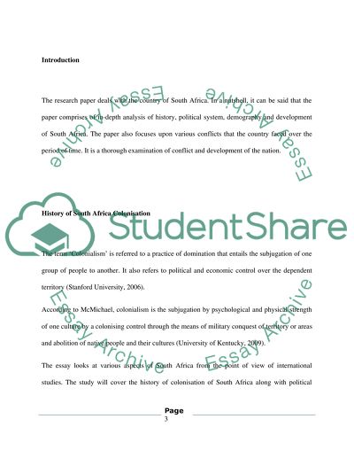 An Examination of Conflict and Development in the Global South